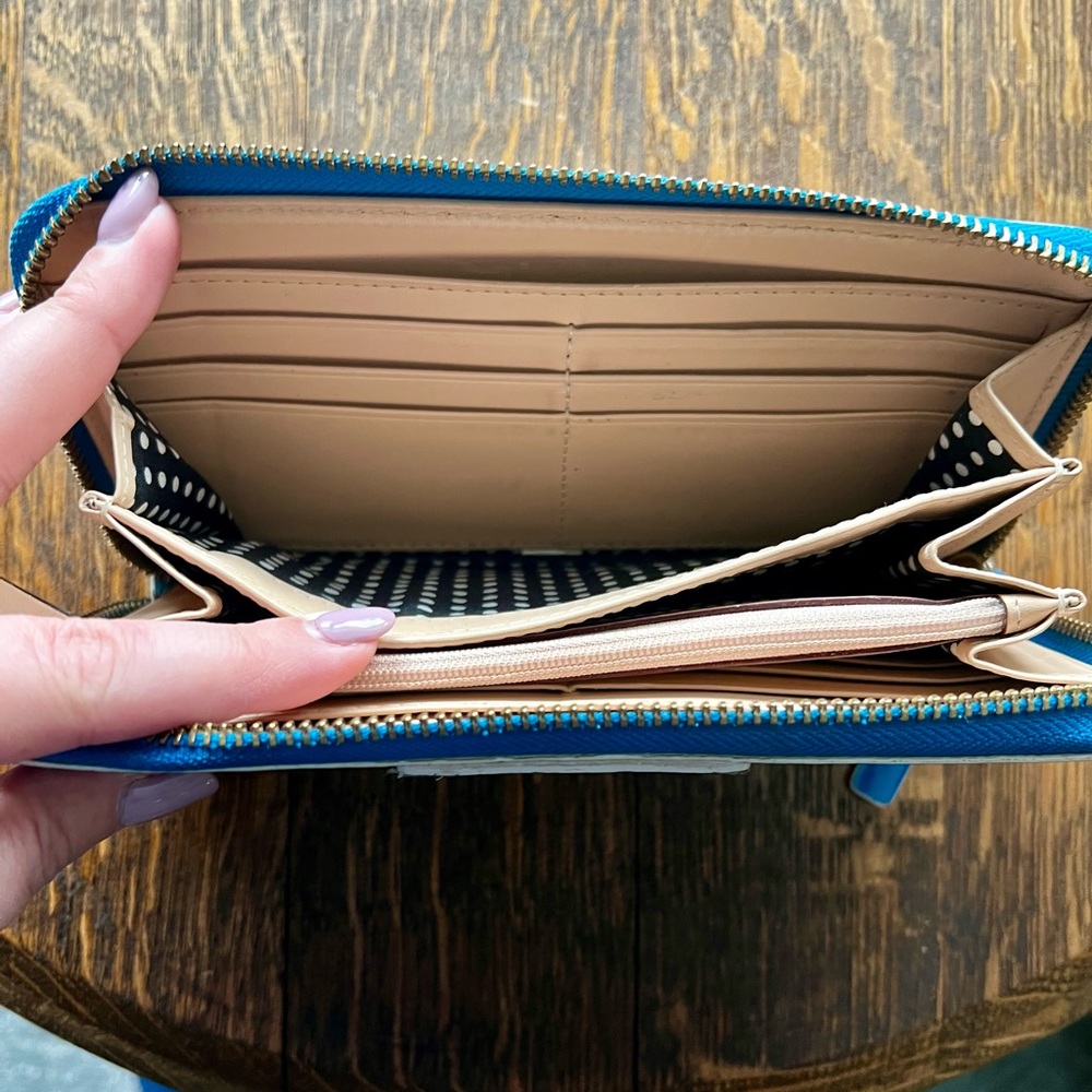 kate spade Blue Patent Zip-Around Wallet - Picture 4 of 6